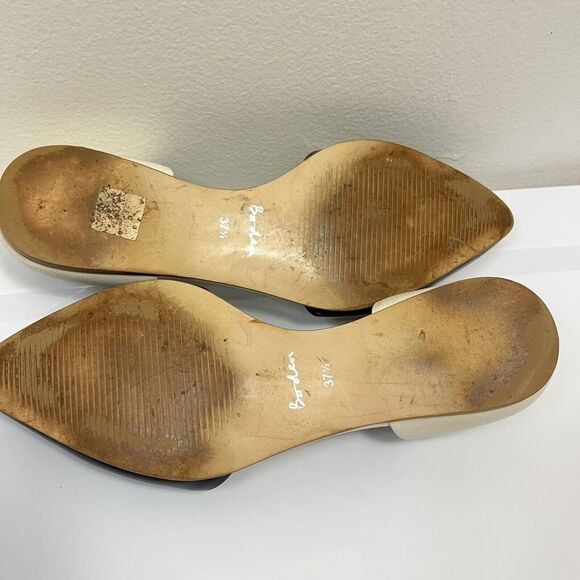 Boden Navy Cream Pointed Toe Leather Lined Slip On Flats Shoes Eu 37.5, US 7 - Picture 6 of 6